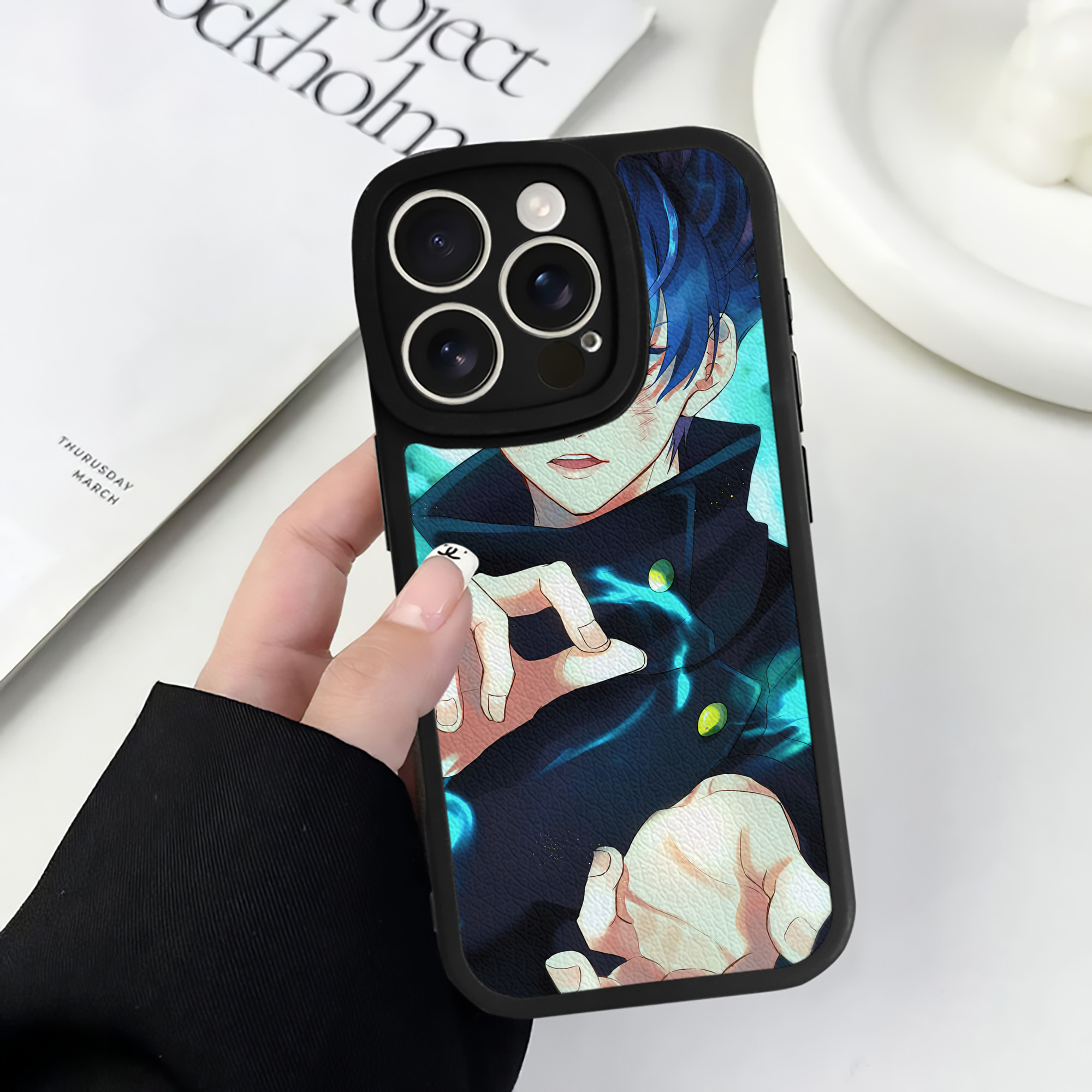 （画像用） 呪術廻戦 Jujutsu Kaisen 【iPhone 16シリーズ対応】シリコンスマホケース（レザー調） 材質：シリコン
